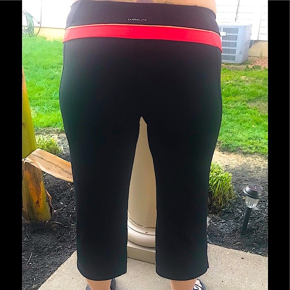 🆕🔥ADIDAS CLIMA-LITE VERY CUTE SILKY CAPRIS&SO SOFT W/ORANGE BAND NWOT!! - Picture 10 of 14